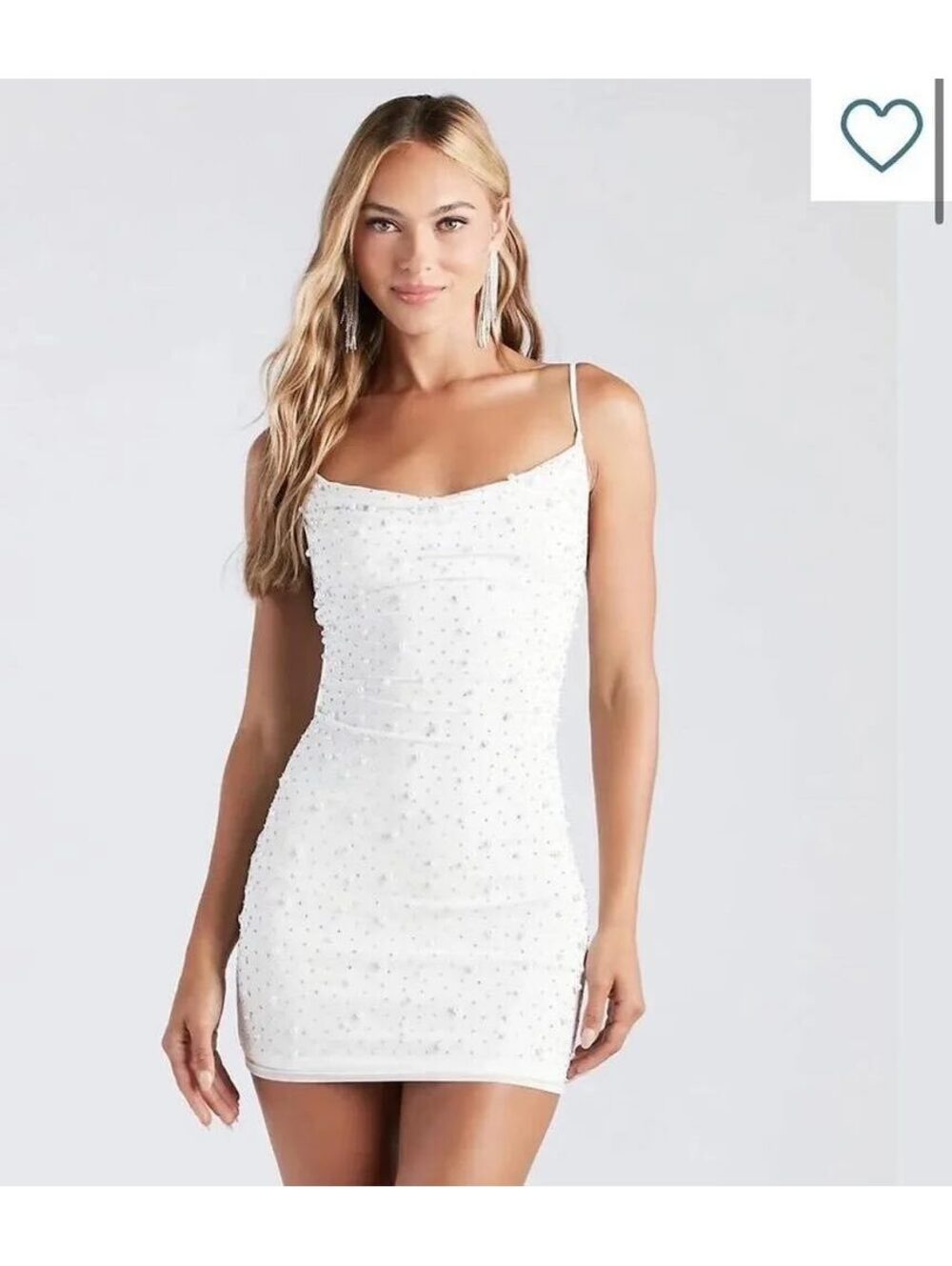 NWT Small White Windsor Catalina Rhinestone and Pearl Mini Dress
